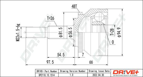 Dr!ve+ DP2110.10.1514 - Jeu de joints, arbre de transmission droxauto.com