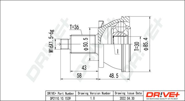 Dr!ve+ DP2110.10.1539 - Jeu de joints, arbre de transmission droxauto.com