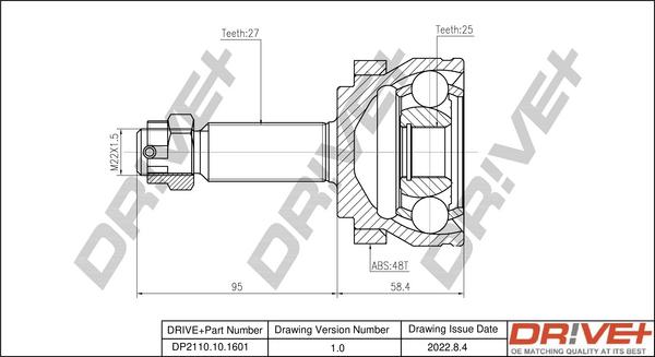 Dr!ve+ DP2110.10.1601 - Jeu de joints, arbre de transmission droxauto.com