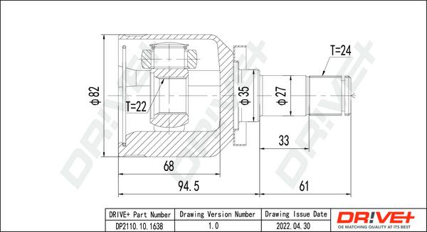 Dr!ve+ DP2110.10.1638 - Jeu de joints, arbre de transmission droxauto.com