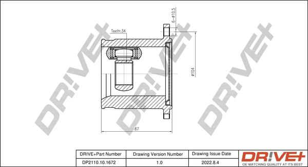 Dr!ve+ DP2110.10.1672 - Jeu de joints, arbre de transmission droxauto.com