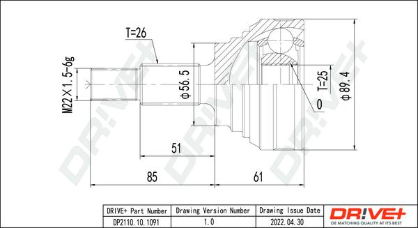 Dr!ve+ DP2110.10.1091 - Jeu de joints, arbre de transmission droxauto.com