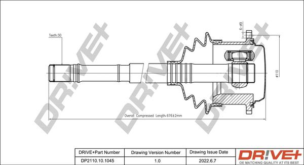 Dr!ve+ DP2110.10.1045 - Arbre de transmission droxauto.com