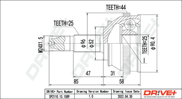 Dr!ve+ DP2110.10.1089 - Jeu de joints, arbre de transmission droxauto.com