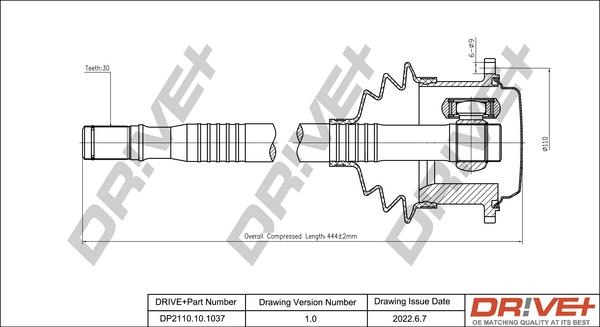 Dr!ve+ DP2110.10.1037 - Arbre de transmission droxauto.com