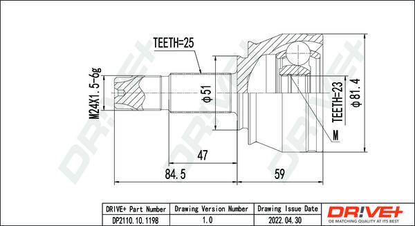 Dr!ve+ DP2110.10.1198 - Jeu de joints, arbre de transmission droxauto.com