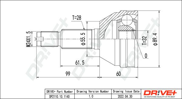 Dr!ve+ DP2110.10.1140 - Jeu de joints, arbre de transmission droxauto.com
