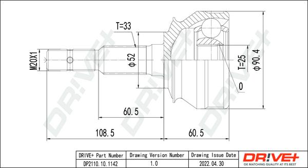 Dr!ve+ DP2110.10.1142 - Jeu de joints, arbre de transmission droxauto.com