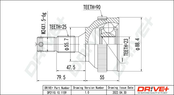 Dr!ve+ DP2110.10.1159 - Jeu de joints, arbre de transmission droxauto.com