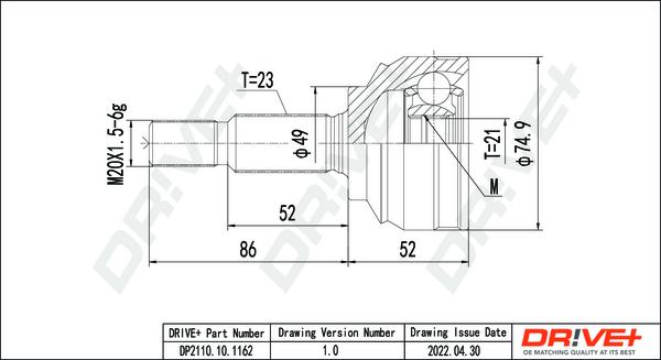 Dr!ve+ DP2110.10.1162 - Jeu de joints, arbre de transmission droxauto.com