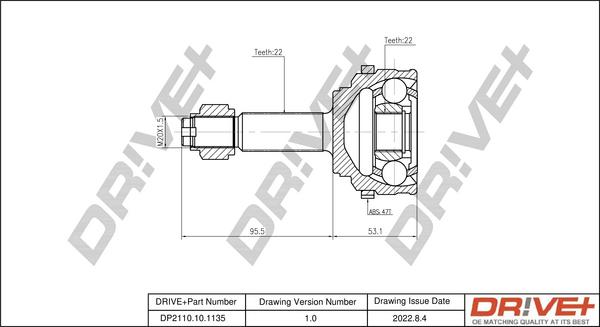 Dr!ve+ DP2110.10.1135 - Jeu de joints, arbre de transmission droxauto.com