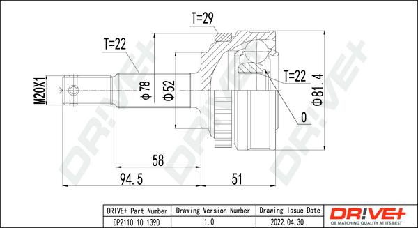 Dr!ve+ DP2110.10.1390 - Jeu de joints, arbre de transmission droxauto.com