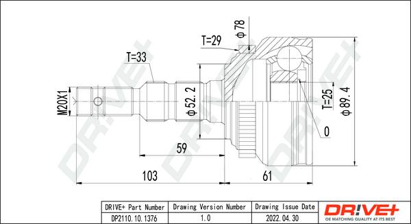 Dr!ve+ DP2110.10.1376 - Jeu de joints, arbre de transmission droxauto.com