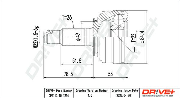 Dr!ve+ DP2110.10.1254 - Jeu de joints, arbre de transmission droxauto.com