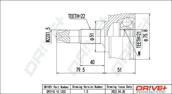 Dr!ve+ DP2110.10.1202 - Jeu de joints, arbre de transmission droxauto.com