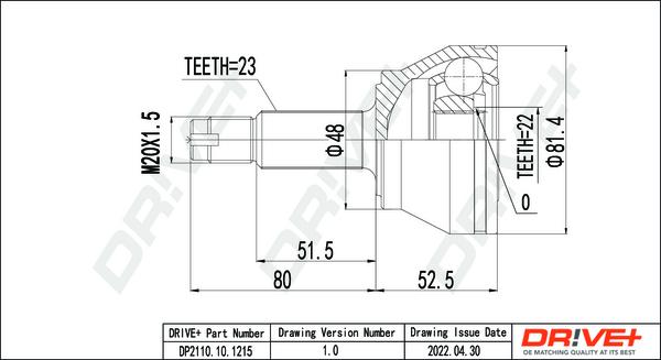 Dr!ve+ DP2110.10.1215 - Jeu de joints, arbre de transmission droxauto.com