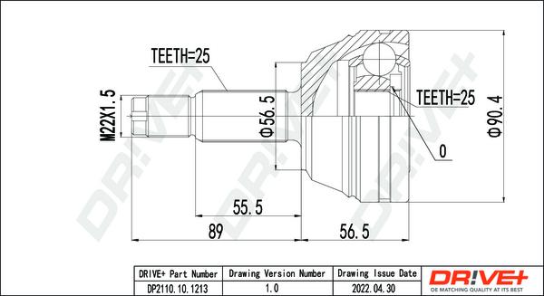 Dr!ve+ DP2110.10.1213 - Jeu de joints, arbre de transmission droxauto.com