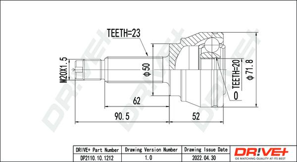 Dr!ve+ DP2110.10.1212 - Jeu de joints, arbre de transmission droxauto.com