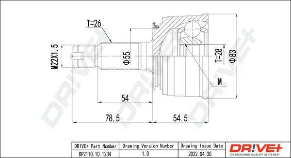 Dr!ve+ DP2110.10.1234 - Jeu de joints, arbre de transmission droxauto.com