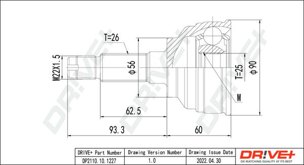Dr!ve+ DP2110.10.1227 - Jeu de joints, arbre de transmission droxauto.com
