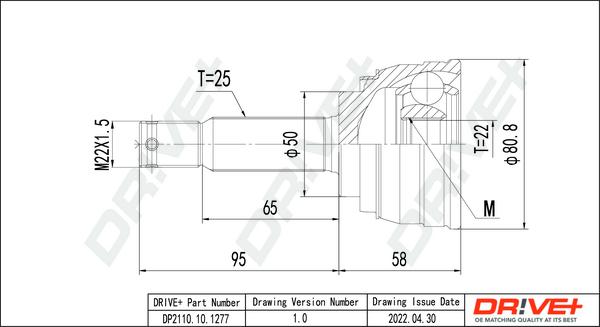 Dr!ve+ DP2110.10.1277 - Jeu de joints, arbre de transmission droxauto.com