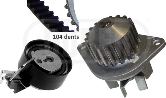 DÜRER PA121115 - Pompe à eau + kit de courroie de distribution droxauto.com