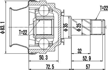 Dynamatrix DCV644004 - Jeu de joints, arbre de transmission droxauto.com