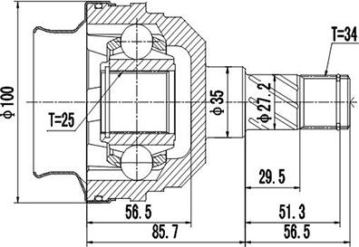 Dynamatrix DCV644002 - Jeu de joints, arbre de transmission droxauto.com