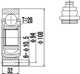 Dynamatrix DCV602003 - Jeu de joints, arbre de transmission droxauto.com