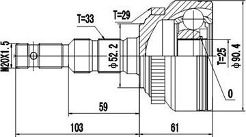 Dynamatrix DCV844006 - Jeu de joints, arbre de transmission droxauto.com