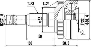 Dynamatrix DCV844011 - Jeu de joints, arbre de transmission droxauto.com