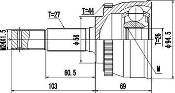 Dynamatrix DCV841038 - Jeu de joints, arbre de transmission droxauto.com