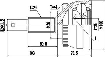 Dynamatrix DCV841037 - Jeu de joints, arbre de transmission droxauto.com