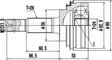 Dynamatrix DCV859001 - Jeu de joints, arbre de transmission droxauto.com