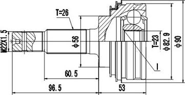 Dynamatrix DCV859020 - Jeu de joints, arbre de transmission droxauto.com