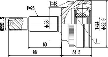 Dynamatrix DCV859153 - Jeu de joints, arbre de transmission droxauto.com