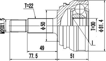 Dynamatrix DCV861013 - Jeu de joints, arbre de transmission droxauto.com