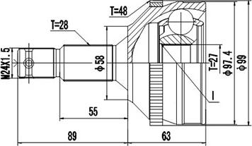Dynamatrix DCV810008 - Jeu de joints, arbre de transmission droxauto.com