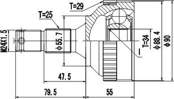 Dynamatrix DCV810022 - Jeu de joints, arbre de transmission droxauto.com
