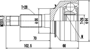 Dynamatrix DCV827053 - Jeu de joints, arbre de transmission droxauto.com