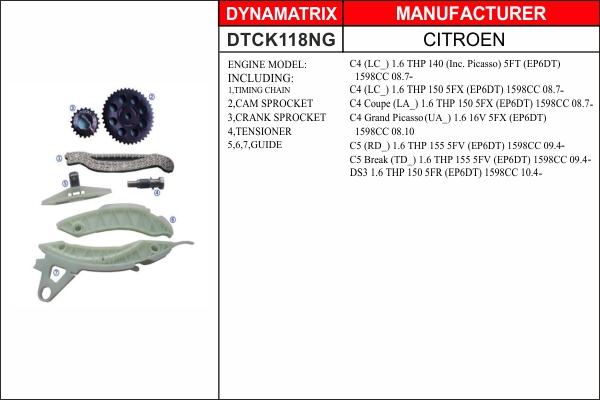 Dynamatrix DTCK118NG - Kit de distribution par chaîne droxauto.com