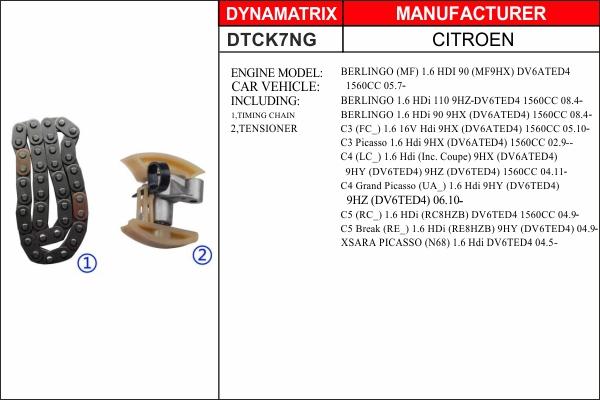 Dynamatrix DTCK7NG - Kit de distribution par chaîne droxauto.com