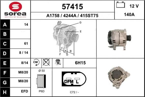 EAI 57415 - Alternateur droxauto.com
