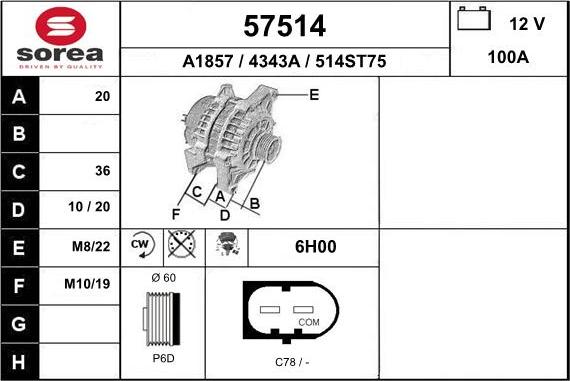 EAI 57514 - Alternateur droxauto.com