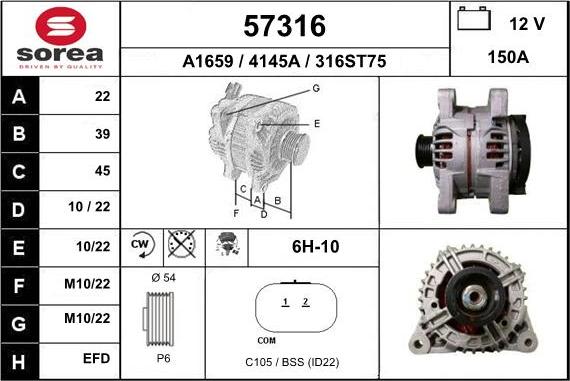EAI 57316 - Alternateur droxauto.com
