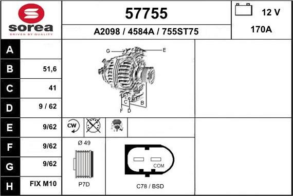 EAI 57755 - Alternateur droxauto.com
