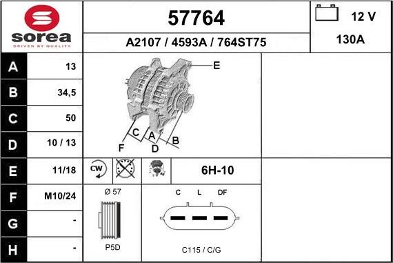 EAI 57764 - Alternateur droxauto.com