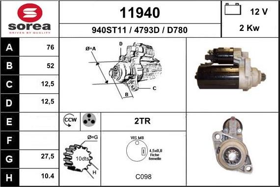 EAI 11940 - Démarreur droxauto.com