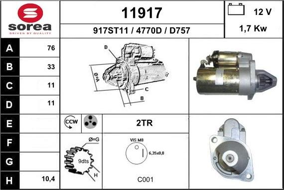 EAI 11917 - Démarreur droxauto.com