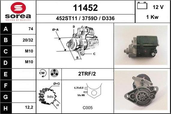 EAI 11452 - Démarreur droxauto.com